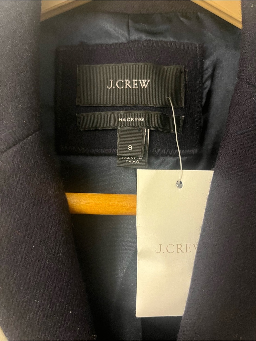J. Crew Navy Blazer with Cream Trim and Gold Buttons - Picture 2 of 4